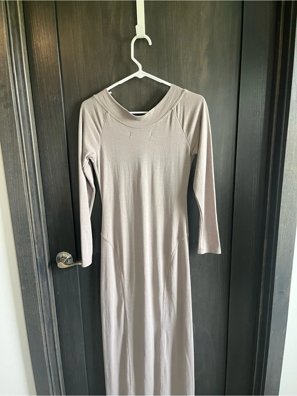Free People Taupe Maxi Dress with Tie Front